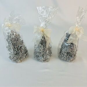 NEW Living Quarters Christmas Tree Candles - Silver Bling - Set of 3